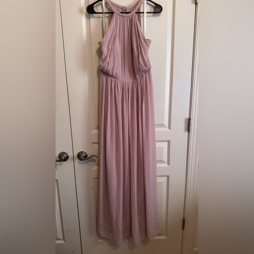 Bill Levkoff Soft Pink Halter Dress